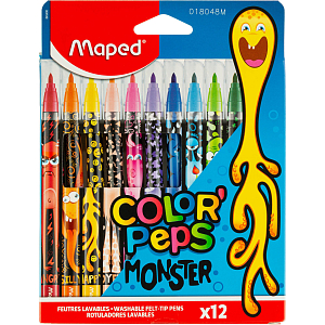 Фломастеры COLOR'PEPS MONSTER смываемые,12 цв/наб,845400