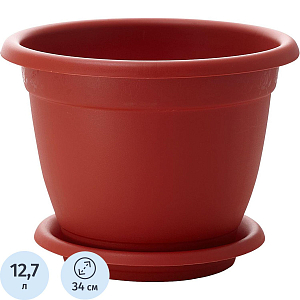 Горшок для цветов Борнео D 340 mm, 12,7л  терракотовый ING42034FТР