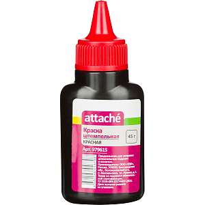 Краска штемпельная Attache красная 45 гр на водной основе
