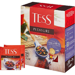 Чай черный TESS Плэжа с шиповником и яблоком 100 пак/уп,730056