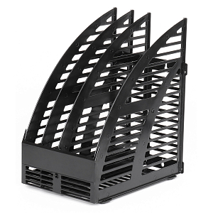 Лоток вертикальный сборный 3 отделения черный,  160мм