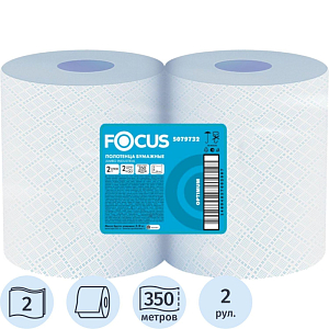 Бумага протирочная FOCUS Jumbo 2сл 24х35см перф 1000л 350м 2рул/уп_5079731