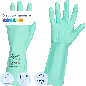 Перчатки резиновые Vileda Profes нитрил зеленый рM 100801/174381,ПС