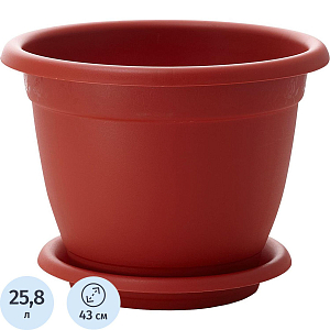 Горшок для цветов Борнео D 430 mm, 25,8л  терракотовый ING42043FТР
