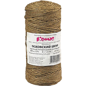 Шпагат льняной банковский 1,25кТекс 18кгс 0,5кг 300м СПб