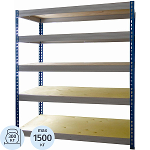Стеллаж металлический MZ_МКФ15615-2.0   груз. 5 полок 1525х610х2000