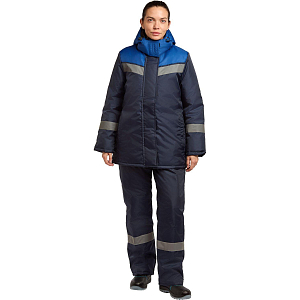 Куртка рабочая зимняя женская з46-КУ син/вас (р.48-50) 182-188