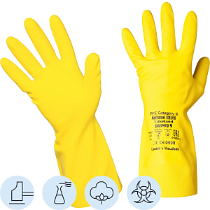 Перчатки защитные латекс Lakeland Natrasol ER18F цв.желтый р.9