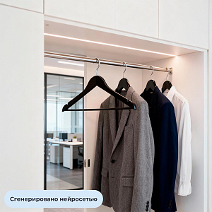 Вешалка-плечики WW_LH001-B/F6612NM-B3 дерев,перек,плос,р48-50 черн УП3шт