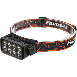 Фонарь налобный FOCUSray 1300 8 диодов,акку 18650 встр,1200мАН,3,7V  890118