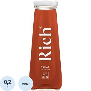 Сок Rich томат стекл. бут. 0,2л