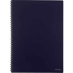 Бизнес-тетрадь Комус А4 100л, кл., обл пластик, спираль, синяя Classic