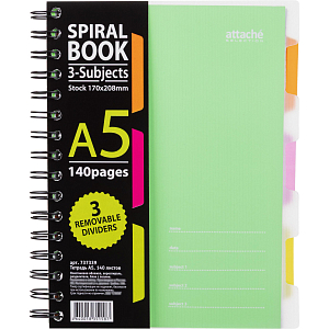 Бизнес-тетрадь 140л,кл,А5,SPIRAL BOOK Салатовый,евросп,обл.пл,раздел.84108
