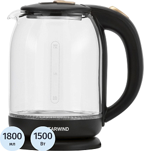 Чайник Starwind SKG1052 1.8л. 1500Вт коричневый (стекло)