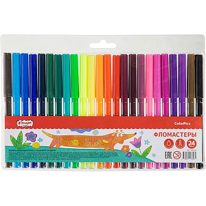 Фломастеры Комус Класс ColorPics набор 24 цв.,вентилир.,смыв., блист. упак