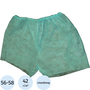 Трусы н/с, с разрезом дл.38см, р.56-58, пл.42,голубые 10шт/уп  Гекса