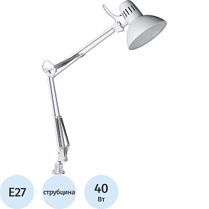 Светильник Arte Lamp A6068LT-1WH струбцина белый E27 40Вт