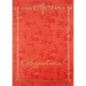 Папка адресная Поздравляем, бордовая