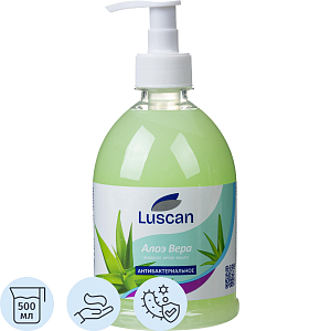 Крем-мыло жидкое LUSCAN Алоэ вера антибактериальное 500мл с дозатором