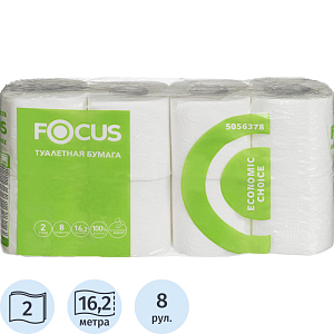 Бумага туалетная Focus Economic Choice 2сл 16,2м 8рул/уп_5056378/50202475