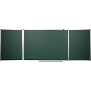 Доска магнитно-меловая 100х300см Attache 3-х секционная зеленая, лак
