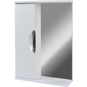 Зеркало TZ_Афина 50 со шкафом, универсальное, белое