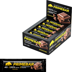 Батончик протеиновый PRIMEBAR со вкусом шоколада, 40г 15шт/уп