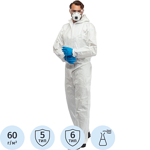 Комбинезон одноразовый с кап DELTA PLUS DT115 белый р-р L (DT115GT)