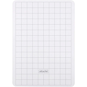Доска двусторонняя маркерная Attache А4 белый/клетка+ маркер+салфетка