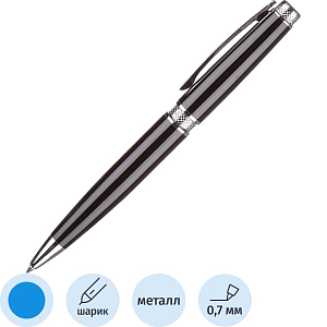 Ручка шариковая  Attache SelectionDesire,черн.корп.,пов.мех.,синий,футляр