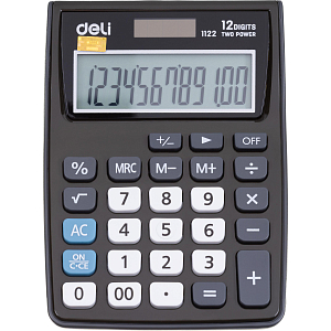 Калькулятор карманный Deli E1122, 12-р, дв.пит., 120х86мм, серый