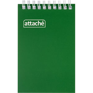 Блокнот на спирали А6 60л. ATTACHE,т.-зеленый, блок 60г, обложка 215г