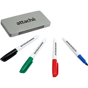 Набор принадлежностей для магнитно-маркерных досок Attache(губка,4 маркера)