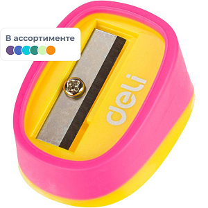 Точилка ручная Deli U-touch, 1 отверстие, пластик, ассорти
