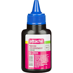 Краска штемпельная Attache синяя 45 гр на водной основе