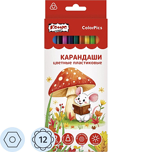 Карандаши цветные 12цв. 6-гран пласт.корпус