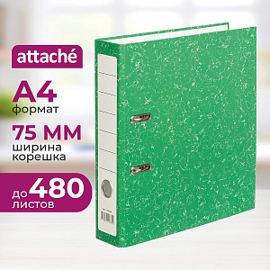 Папка-регистратор  без мет.уголка_бюдж 75мм ч/б,зел,бум/бум